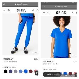 Figs Royal Blue jogger scrub set